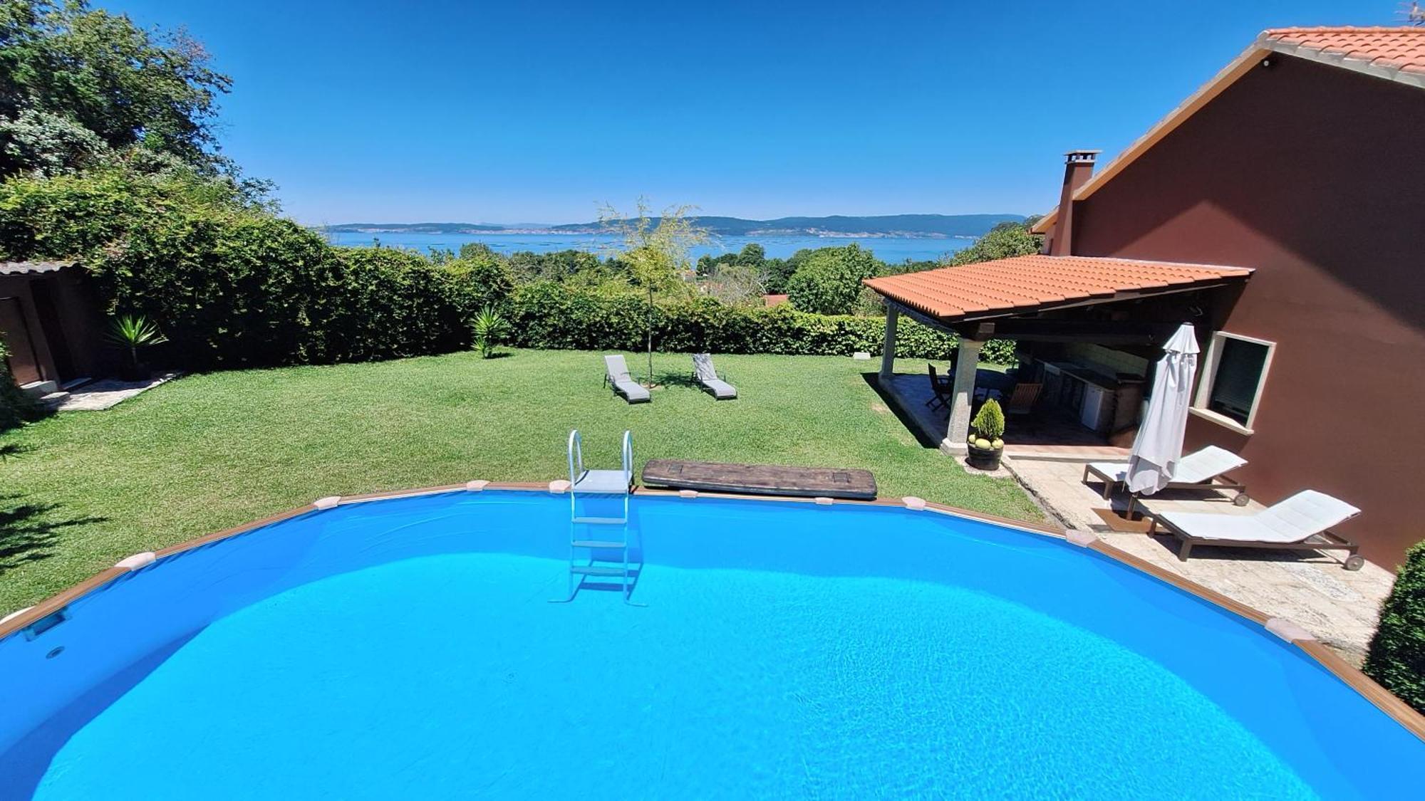 Chalet Rural 400 M Playa Piscina Barbacoa Chimenea Bueu Luaran gambar